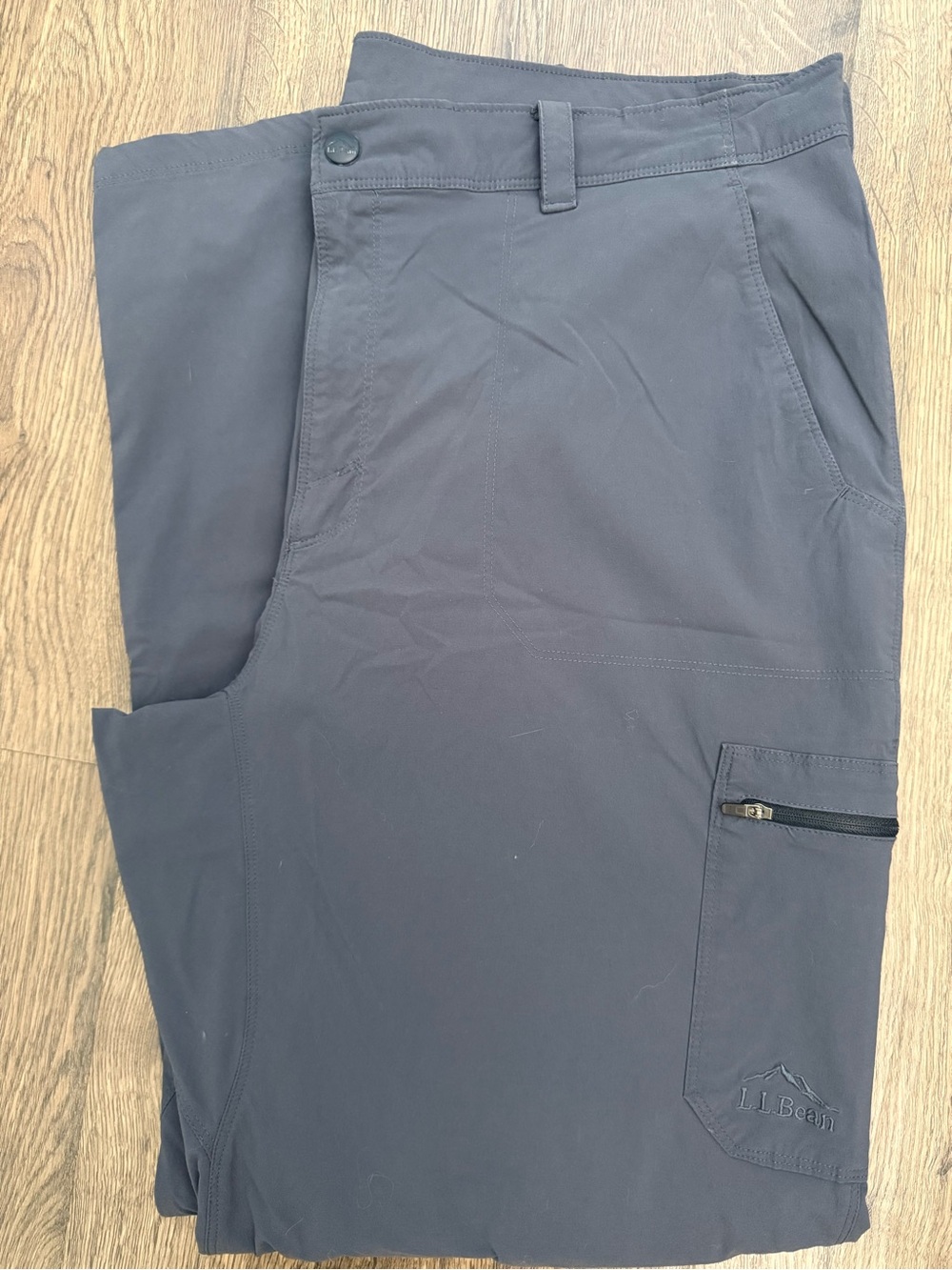 LL Bean Men’s Grey Blue Tropicwear Comfort Hiking Fishing Pants Size XXL